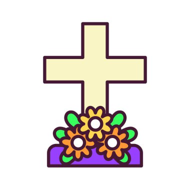 İzole edilmiş mezar taşı simgesi