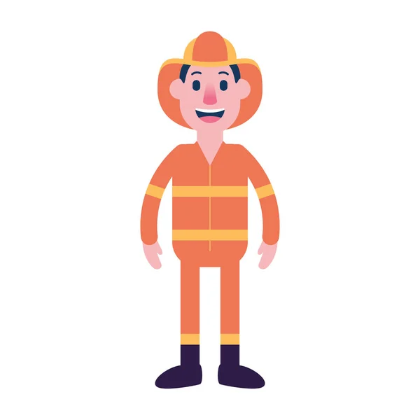 Isolated person fireman — Stock Vector