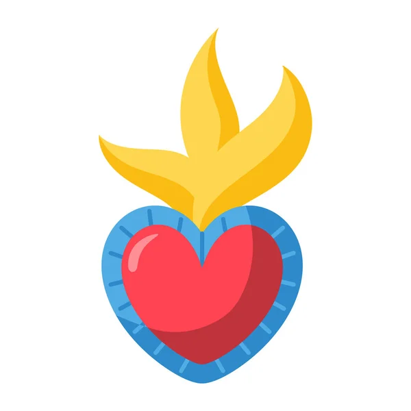 Icono del corazón con hojas — Vector de stock