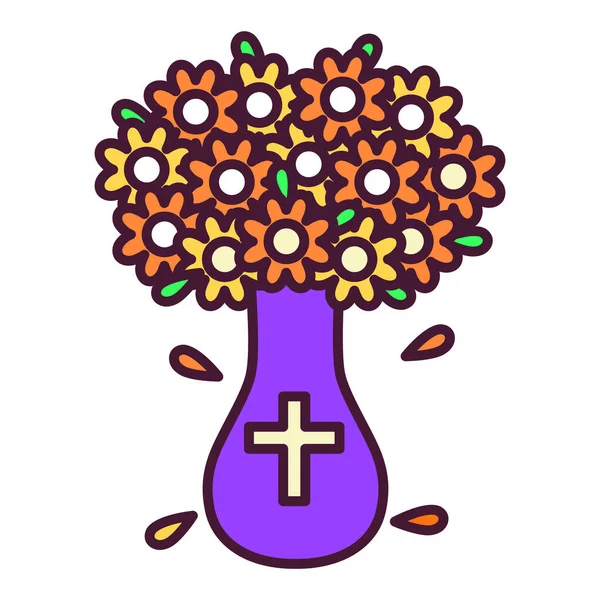 Tarro aislado con flores — Vector de stock