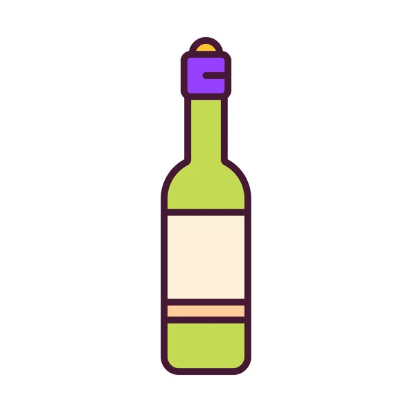 Botella de vino aislado — Vector de stock