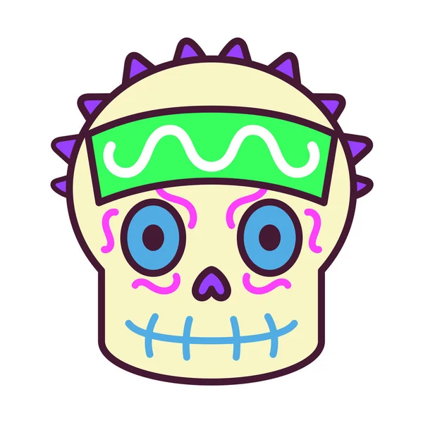 Geïsoleerde versierde Mexicaanse schedel — Stockvector