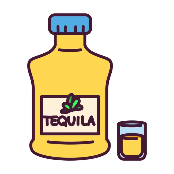 Isolerad tequilaflaska — Stock vektor