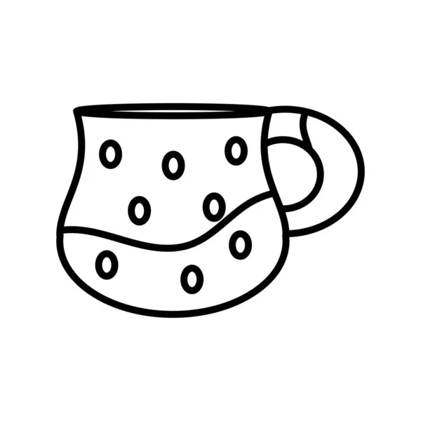 Taza de arcilla aislada hecha a mano — Vector de stock