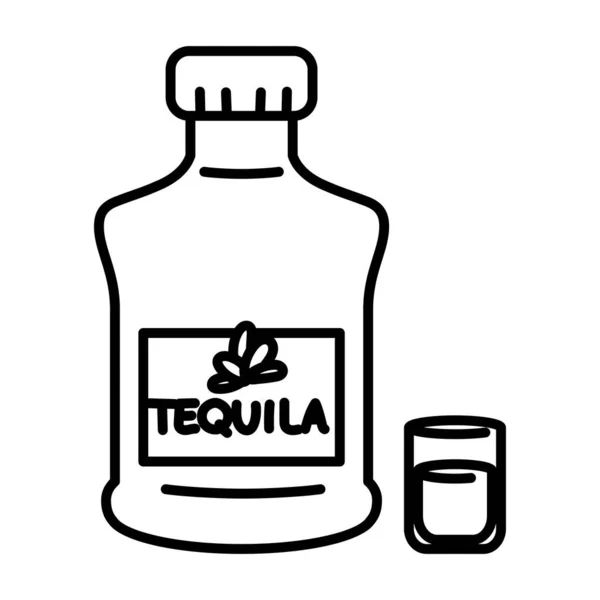 Frasco de tequila aislado — Vector de stock