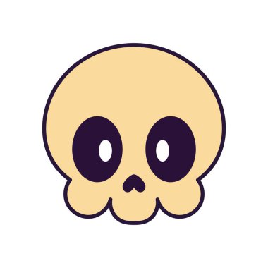 İzole edilmiş şirin kafatası kawaii