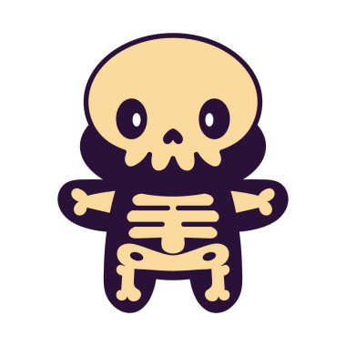 İzole edilmiş şirin iskelet kawaii