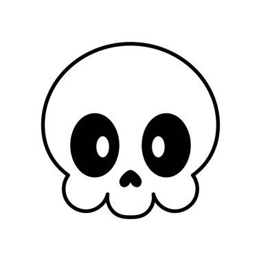 İzole edilmiş şirin kafatası kawaii