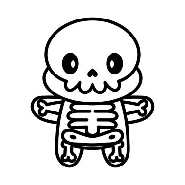 İzole edilmiş şirin iskelet kawaii