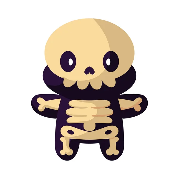 Isolado bonito esqueleto kawaii —  Vetores de Stock