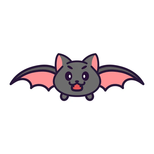 Isolado morcego bonito kawaii — Vetor de Stock
