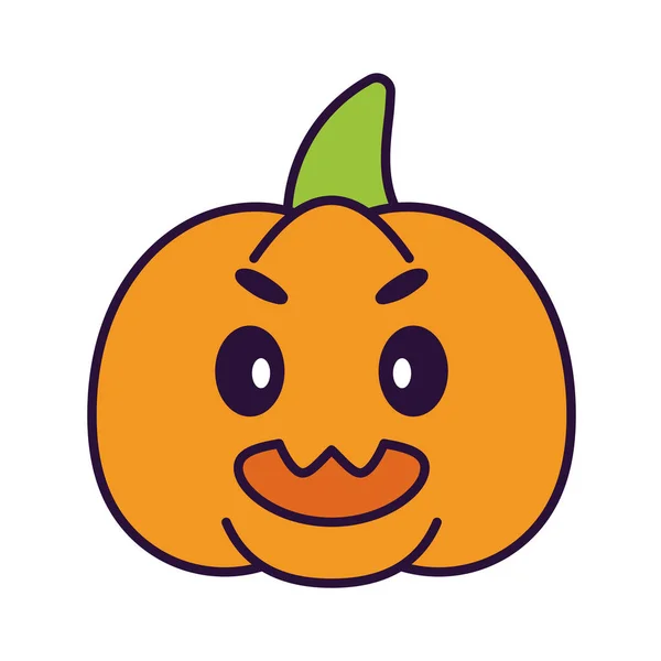 Isolated cute pumpkin kawaii — Stock Vector