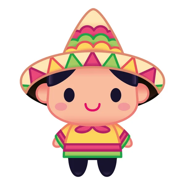 Hombre aislado mexicano — Vector de stock