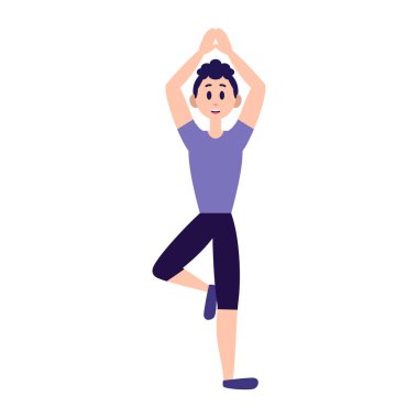 İzole edilmiş adam yoga yapıyor.