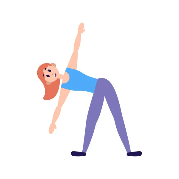 Geïsoleerde vrouw oefening yoga — Stockvector