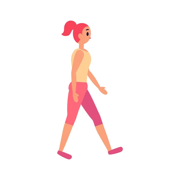 Tecrit edilmiş kadın yürüyüş yogası. — Stok Vektör