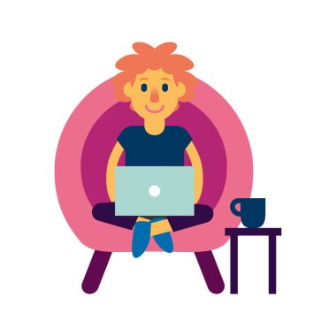 İzole edilmiş işçi dizüstü bilgisayarı