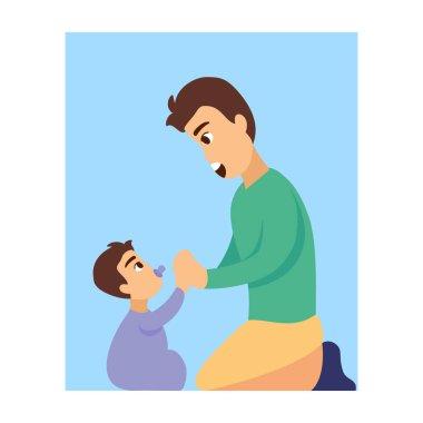 İzole baba günü çocuğu oynuyor.