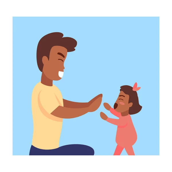 Isolated father day daughter — Stock Vector