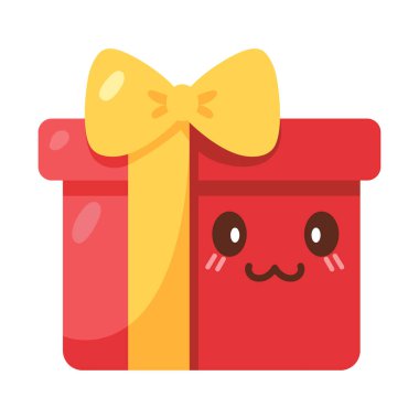 İzole edilmiş hediye kutusu kawaii