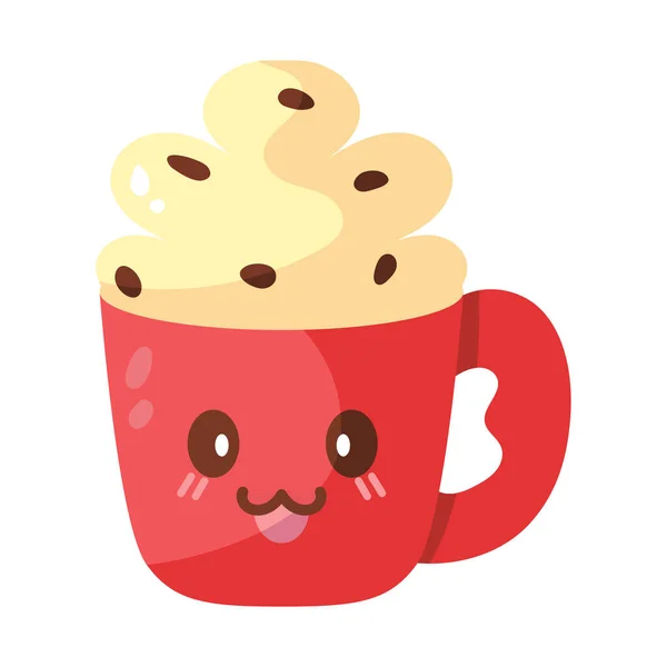 Copa de chocolate con malvaviscos — Vector de stock