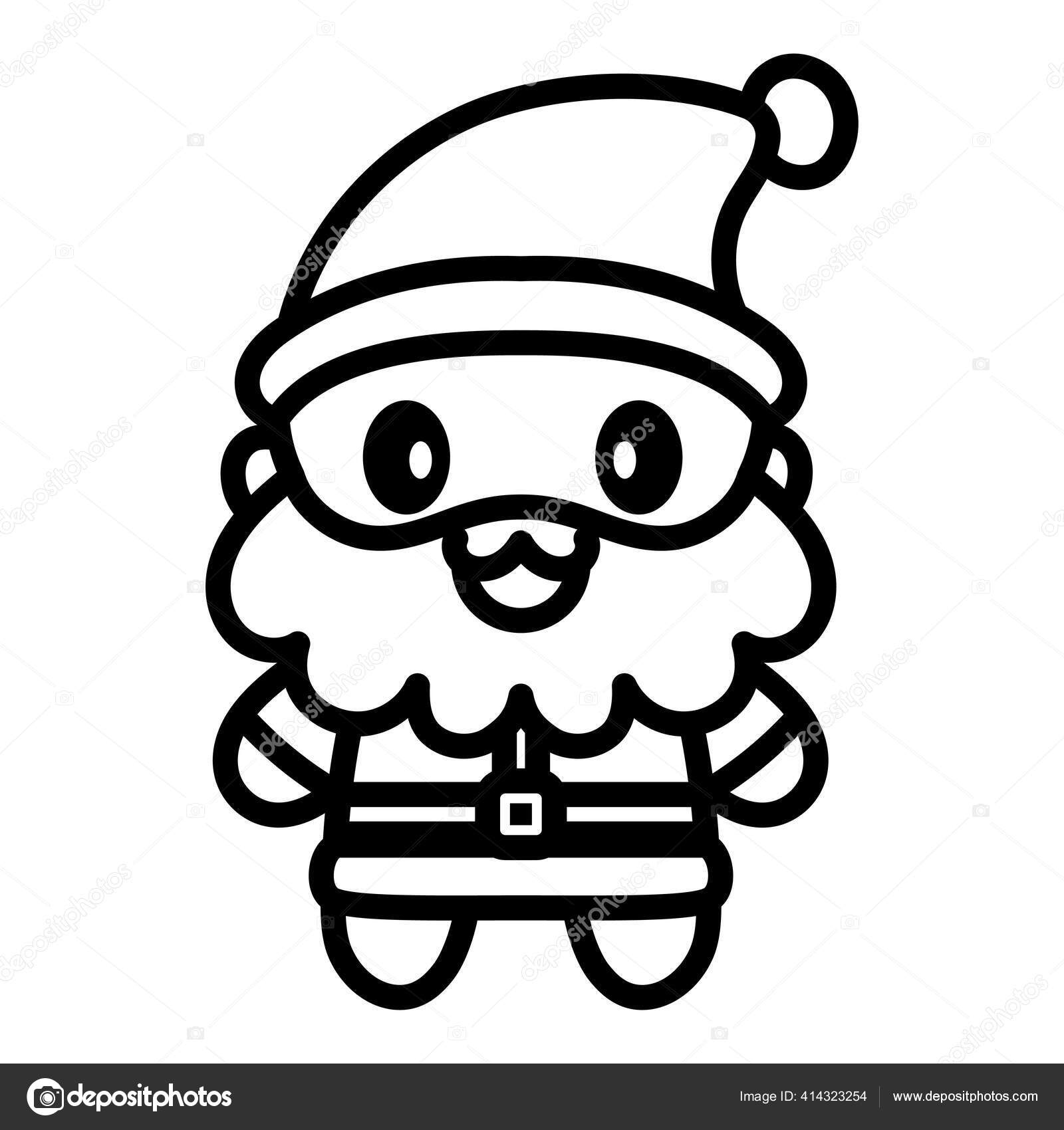 Papai Noel desenhos animados kawaii imagem vetorial de