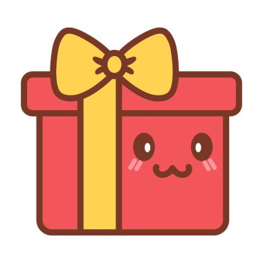 İzole edilmiş hediye kutusu kawaii
