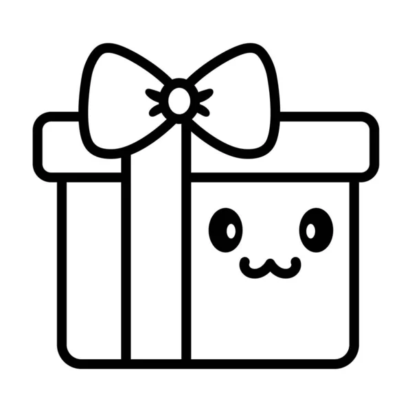 孤立礼品盒kawaii — 图库矢量图片