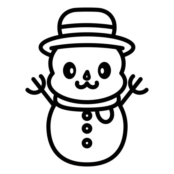 Isolierte Schneemannkarikatur kawaii — Stockvektor