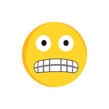 İzole edilmiş korkmuş emoji yüzü