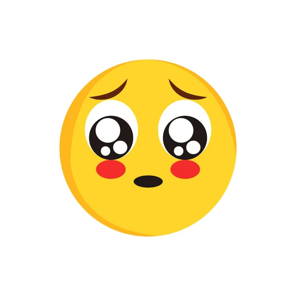 Emoji face with teary eyes — Stock Vector