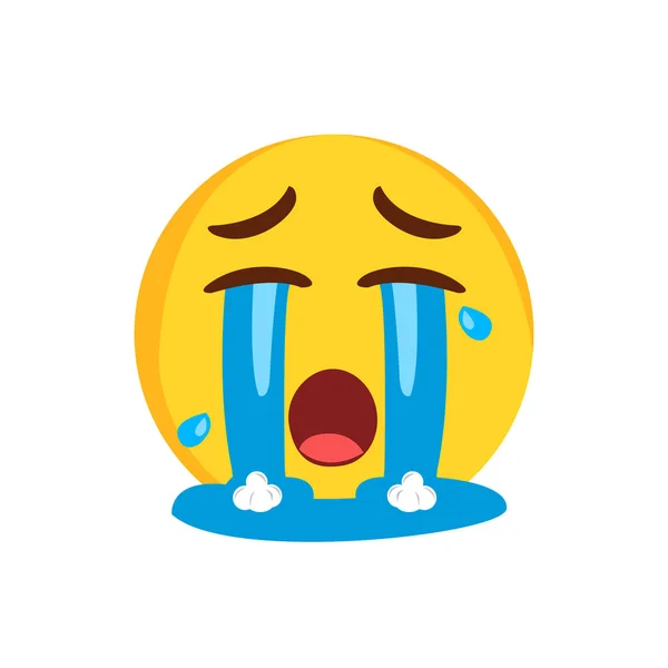 İzole edilmiş ağlayan emoji yüzü — Stok Vektör