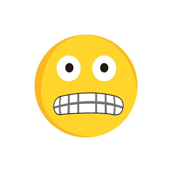 İzole edilmiş korkmuş emoji yüzü — Stok Vektör