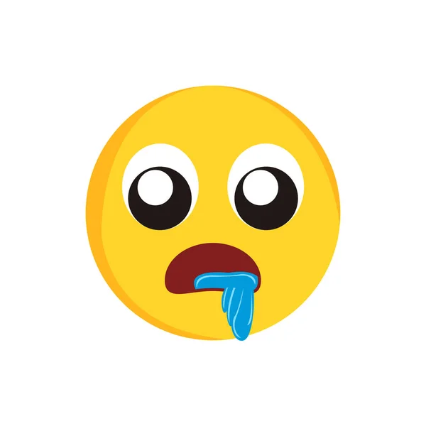 Μεμονωμένο πρόσωπο emoji σάλια — Διανυσματικό Αρχείο