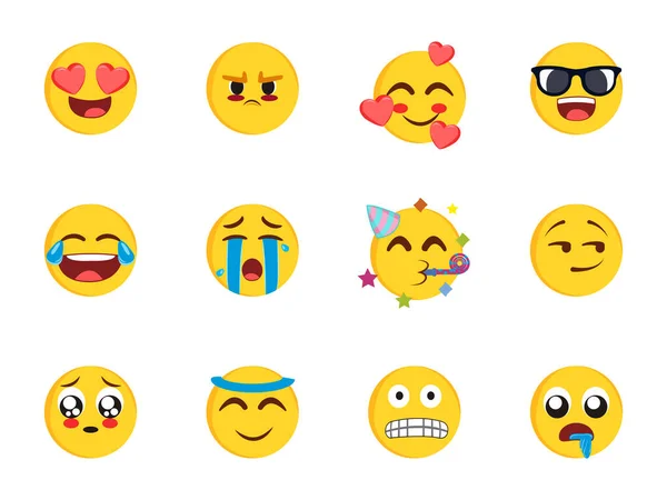 Bir dizi emoji yüzü — Stok Vektör