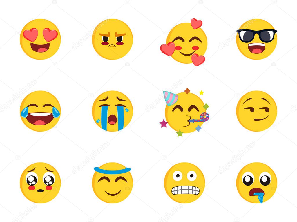 Set of emoji faces