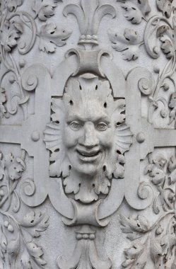 Hauptplatz 'daki (ana meydan) bir sütunun ayrıntıları, Graz, Styria bölgesi, Avusturya.