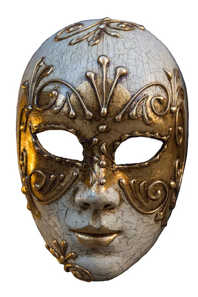 Färgglada Traditionella Venetianska Mask Isolerad Vit Bakgrund — Stockfoto