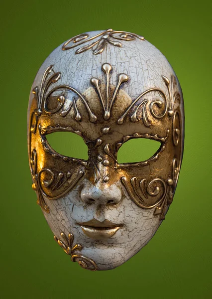 Máscara Veneciana Tradicional Las Calles Venecia Italia Aislada Sobre Fondo — Foto de Stock