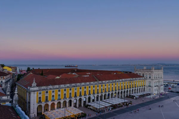 Handelsplatz Praca Comercio Von Der Rua Augusta Arch Fabelhafter Aussichtspunkt — Stockfoto