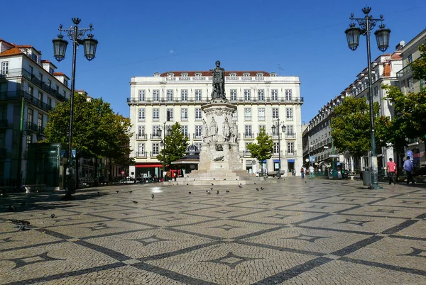 Kamille Platz Mit Typisch Portugiesischem Kopfsteinpflaster Handgefertigtes Mosaikpflaster Und Monumentale — Stockfoto