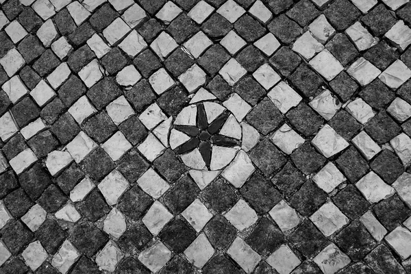 Typical Portuguese Cobblestone Hand Made Mosaic Pavement Lisbon Portugal — Stock Photo, Image