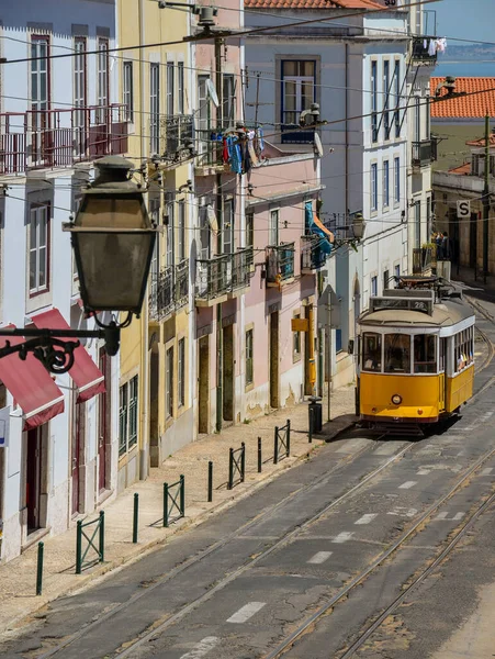 Vintage Yellow Tram City Center Lisbon Portugal — Stock Photo, Image