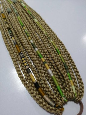 african braids with kanekalon at close up clipart