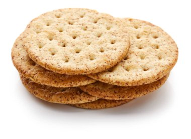 beyaz arkaplanda izole edilmiş kraker