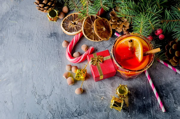 Tradicional Bebida Caliente Toddy Invierno Con Especias Receta Bebida Sana —  Fotos de Stock