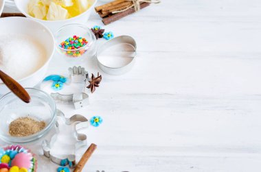 Zencefilli kurabiye ya da kek pişirme için malzemeler