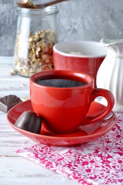 güçlü sıcak kahve fincan