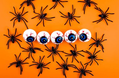 Gözler ve Örümcekler ile Cadılar Bayramı Arka Plan