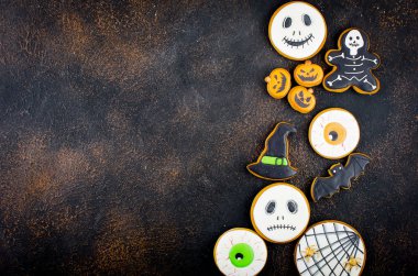 Kurabiyeli Cadılar Bayramı arkaplanı, balkabağım